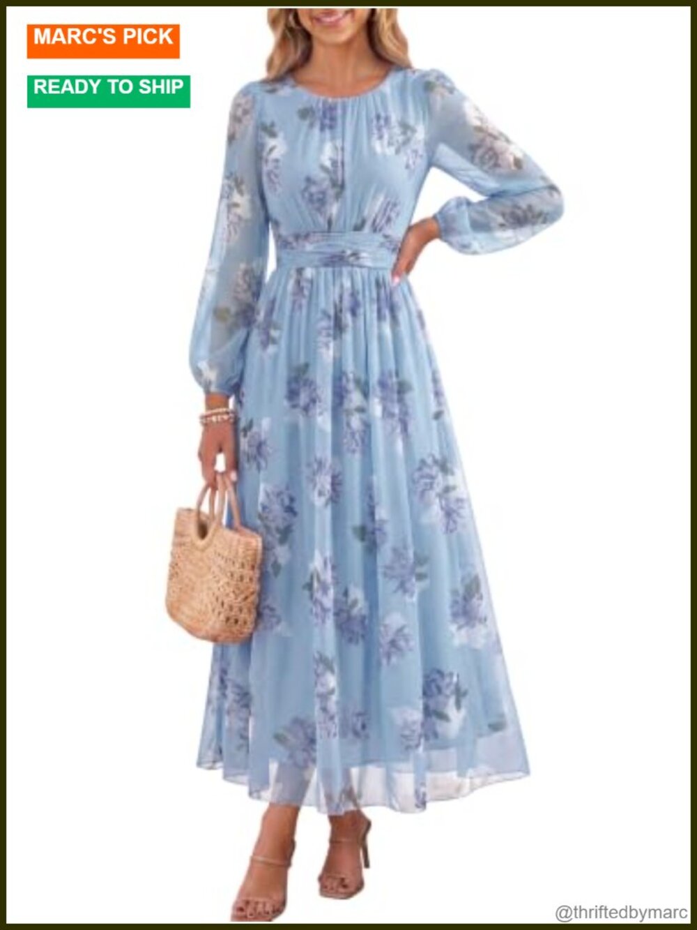 Caracilia Tulle Maxi Dress Women Puff Long Sleeve Tea Party A-Line